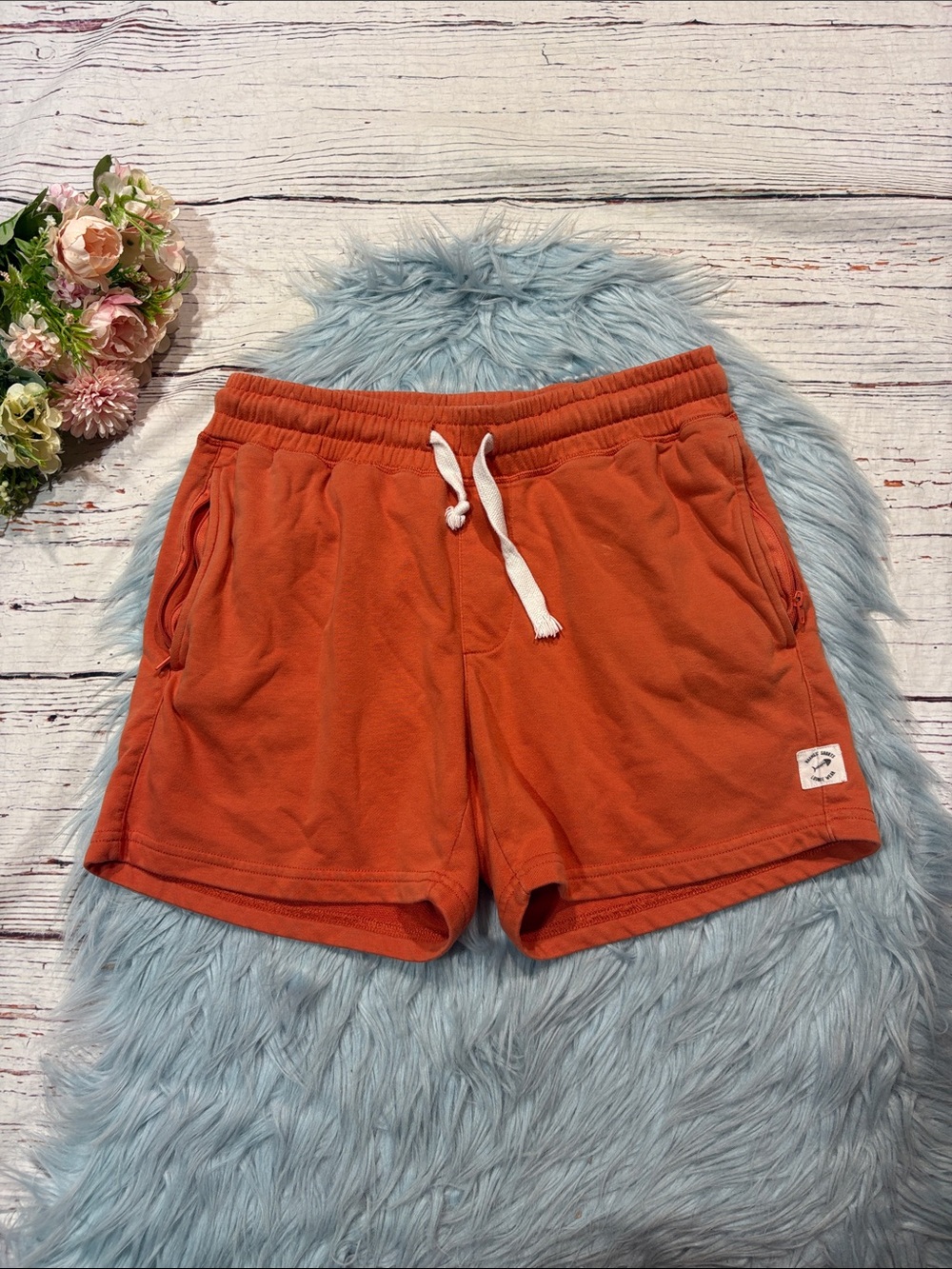 Maamgic Orange Terry Lounge Drawstring Shorts